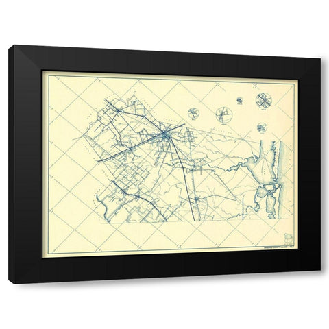 Brazoria Texas Highway - 1936 Black Modern Wood Framed Art Print with Double Matting by Unknown