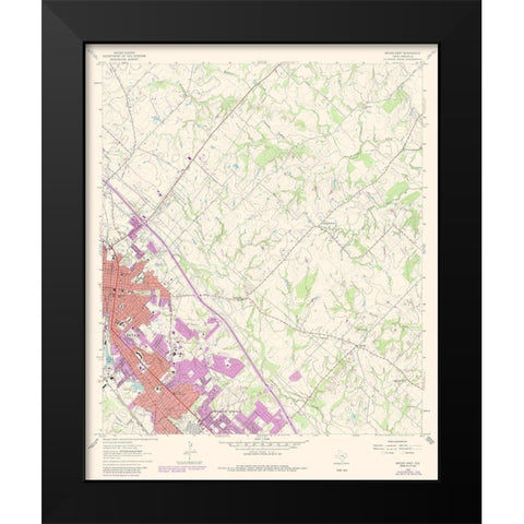 East Bryan Texas Quad - USGS 1962 Black Modern Wood Framed Art Print by USGS