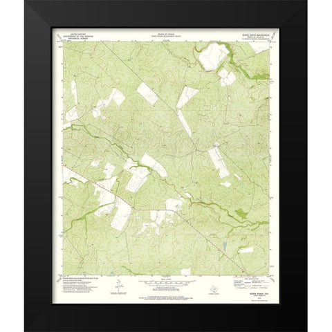 Burns Ranch Texas Quad - USGS 1974 Black Modern Wood Framed Art Print by USGS