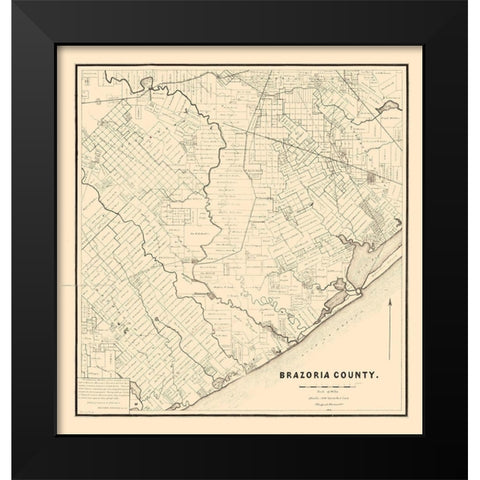 Brazoria County Texas - 1877 Black Modern Wood Framed Art Print by Unknown