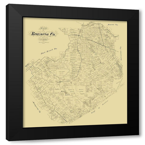 Brazoria County Texas - 1879 Black Modern Wood Framed Art Print by Unknown