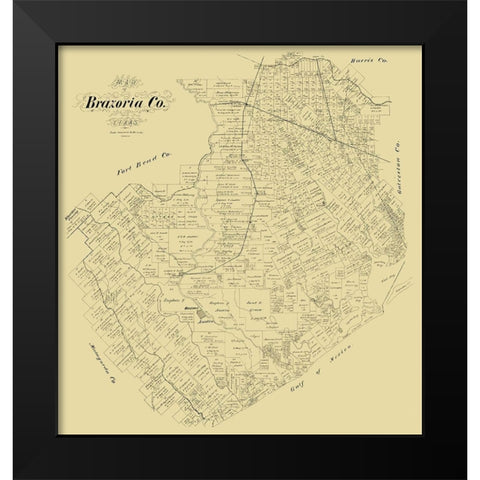 Brazoria County Texas - 1879 Black Modern Wood Framed Art Print by Unknown