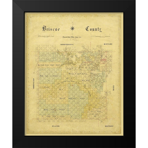 Briscoe County Texas - 1881 Black Modern Wood Framed Art Print by Unknown