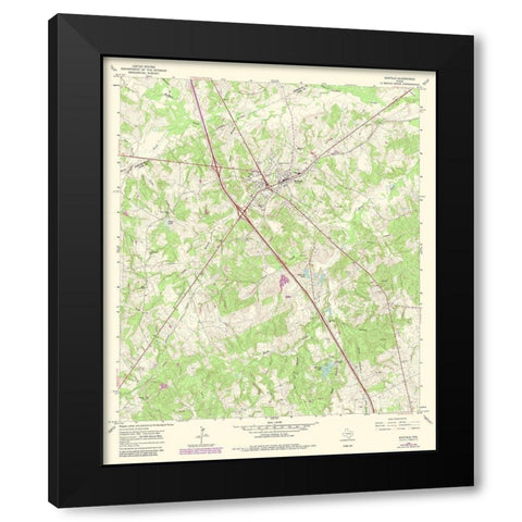 Buffalo Texas Quad - USGS 1965 Black Modern Wood Framed Art Print by USGS