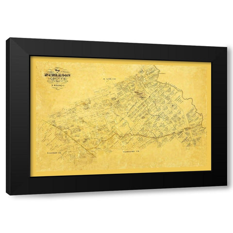 Burleson County Texas - Martin 1856 Black Modern Wood Framed Art Print with Double Matting by Martin
