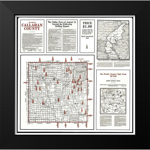Callahan Texas Oil - 1919 Black Modern Wood Framed Art Print by Unknown