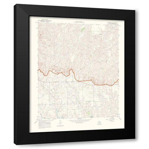 Canadian Southeast Texas Quad - USGS 1970 Black Modern Wood Framed Art Print with Double Matting by USGS