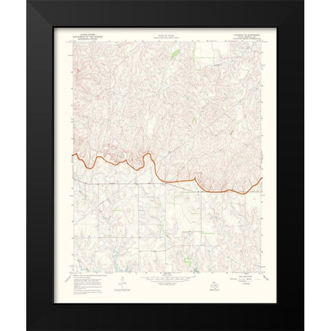 Canadian Southeast Texas Quad - USGS 1970 Black Modern Wood Framed Art Print by USGS