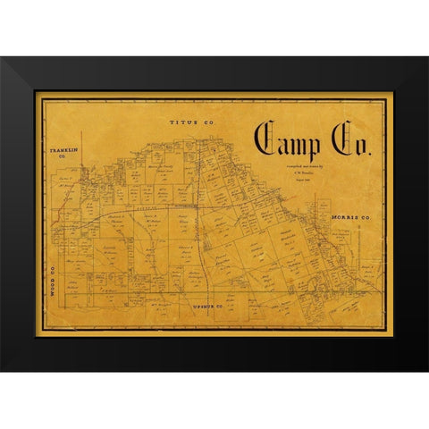 Camp County Texas - Pressler 1897 Black Modern Wood Framed Art Print by Pressler