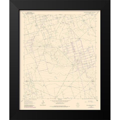 Clark Brothers Ranch Texas Quad - USGS 1981 Black Modern Wood Framed Art Print by USGS