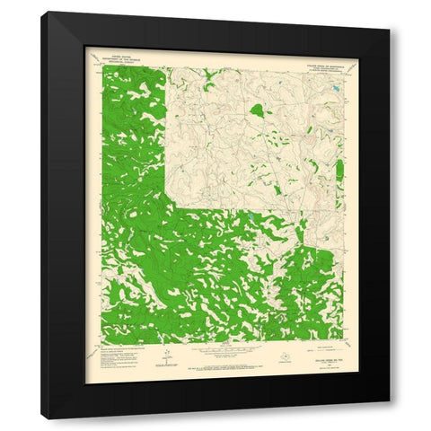 Collins Creek SW Texas Quad - USGS 1965 Black Modern Wood Framed Art Print with Double Matting by USGS