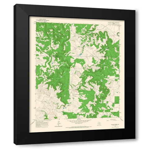 Collins Creek Texas Quad - USGS 1965 Black Modern Wood Framed Art Print with Double Matting by USGS