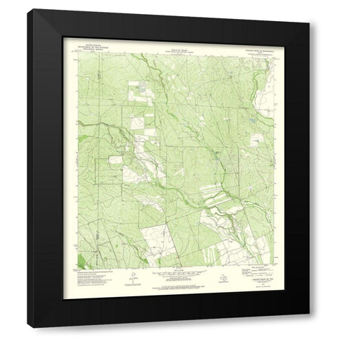 Chacon Creek SE Texas Quad - USGS 1974 Black Modern Wood Framed Art Print with Double Matting by USGS