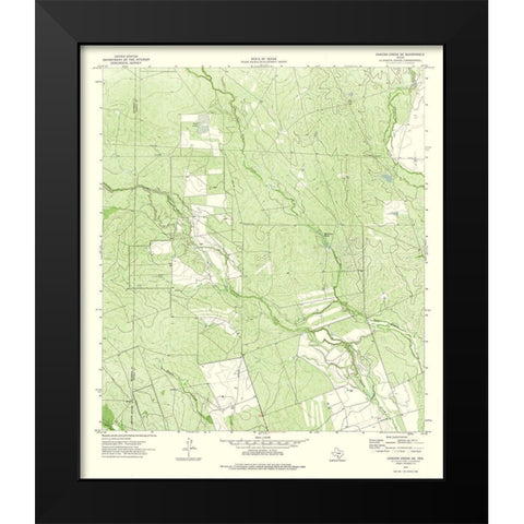 Chacon Creek SE Texas Quad - USGS 1974 Black Modern Wood Framed Art Print by USGS