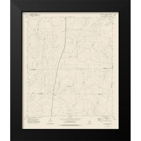 Coon Dive Draw Texas Quad - USGS 1973 Black Modern Wood Framed Art Print by USGS