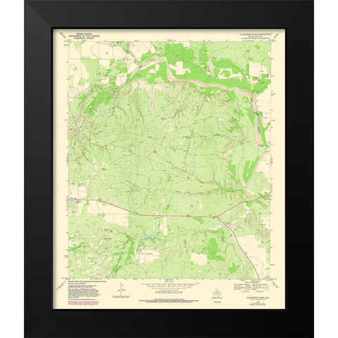 Clairemont East Texas Quad - USGS 1981 Black Modern Wood Framed Art Print by USGS