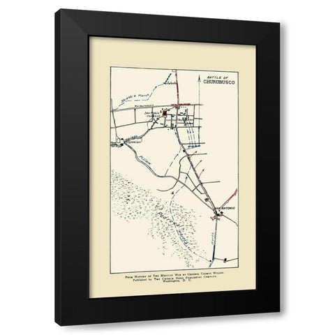 Churubusco Battle 1892 Black Modern Wood Framed Art Print by Church News Publishing