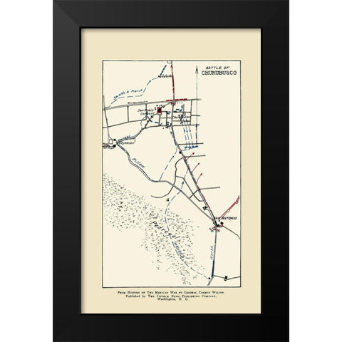 Churubusco Battle 1892 Black Modern Wood Framed Art Print by Church News Publishing