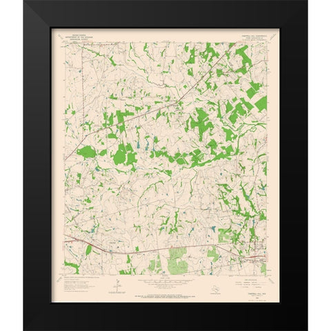 Chappell Hill Texas Quad - USGS 1963 Black Modern Wood Framed Art Print by USGS