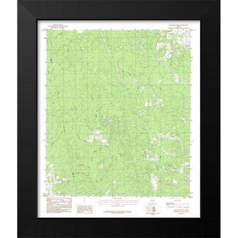 Chambliss Hill Teaxs Quad - USGS 1984 Black Modern Wood Framed Art Print by USGS
