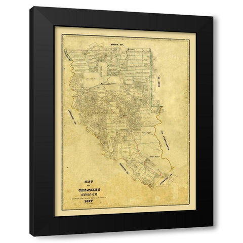 Cherokee County Texas - Arlitt 1877 Black Modern Wood Framed Art Print by Arlitt