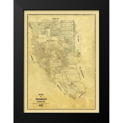 Cherokee County Texas - Arlitt 1877 Black Modern Wood Framed Art Print by Arlitt