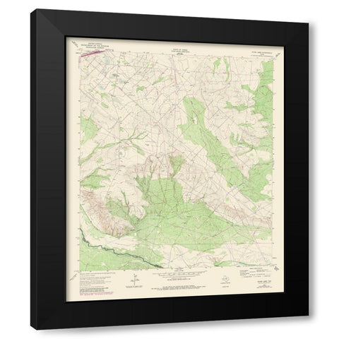 China Lake Texas Quad - USGS 1981- 23 x 28.23 Black Modern Wood Framed Art Print with Double Matting by USGS