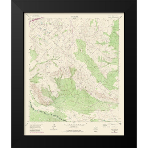 China Lake Texas Quad - USGS 1981- 23 x 28.23 Black Modern Wood Framed Art Print by USGS