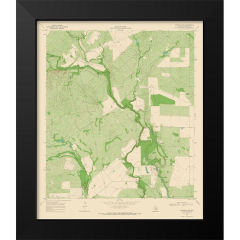 Cayman Lake Texas Quad - USGS 1969 Black Modern Wood Framed Art Print by USGS