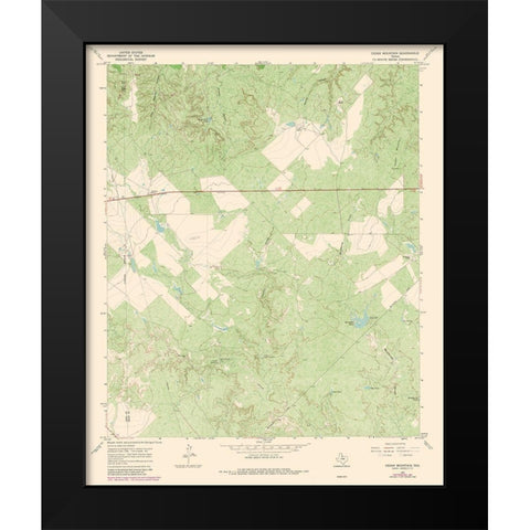 Cedar Mountain Texas Quad - USGS 1981 Black Modern Wood Framed Art Print by USGS