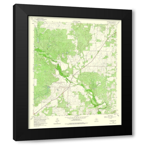 Coleman NE Texas Quad - USGS 1960 Black Modern Wood Framed Art Print with Double Matting by USGS