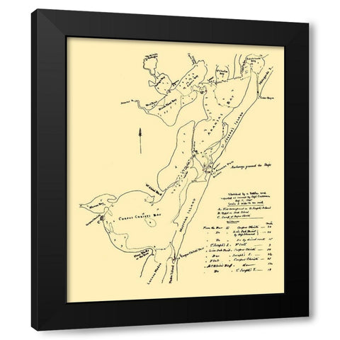 Corpus Christi Waterways - 1845 Black Modern Wood Framed Art Print by Unknown