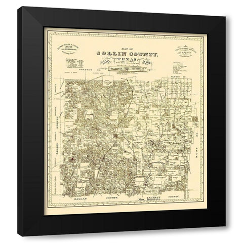 Collin Texas Landowner - Gast 1881 Black Modern Wood Framed Art Print by Gast