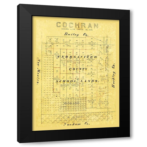 Cochran County Texas - 1884 Black Modern Wood Framed Art Print by Unknown