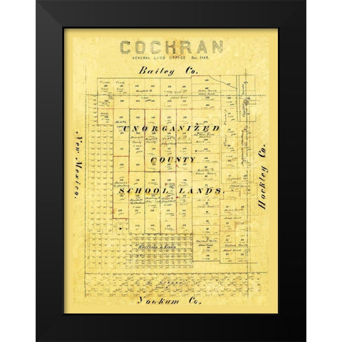 Cochran County Texas - 1884 Black Modern Wood Framed Art Print by Unknown