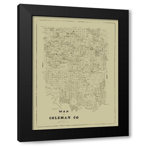 Coleman County Texas Black Modern Wood Framed Art Print by Unknown
