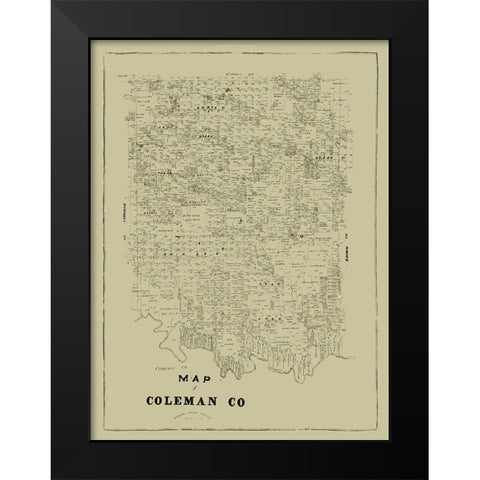 Coleman County Texas Black Modern Wood Framed Art Print by Unknown