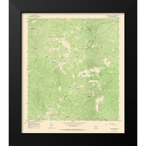 Cibolo Ranch Texas Quad - USGS 1965 Black Modern Wood Framed Art Print by USGS