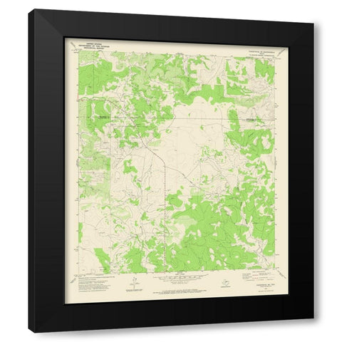 Christoval SE Texas Quad - USGS 1972 Black Modern Wood Framed Art Print with Double Matting by USGS