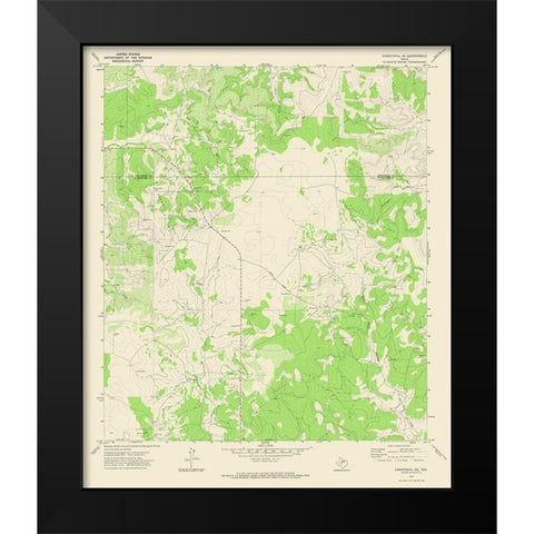 Christoval SE Texas Quad - USGS 1972 Black Modern Wood Framed Art Print by USGS