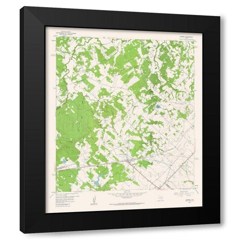 Carmine Texas Quad - USGS 1958 Black Modern Wood Framed Art Print with Double Matting by USGS