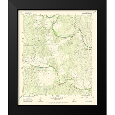 Concho Texas Quad - USGS 1967 Black Modern Wood Framed Art Print by USGS