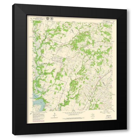 Comyn Texas Quad - USGS 1965 Black Modern Wood Framed Art Print by USGS