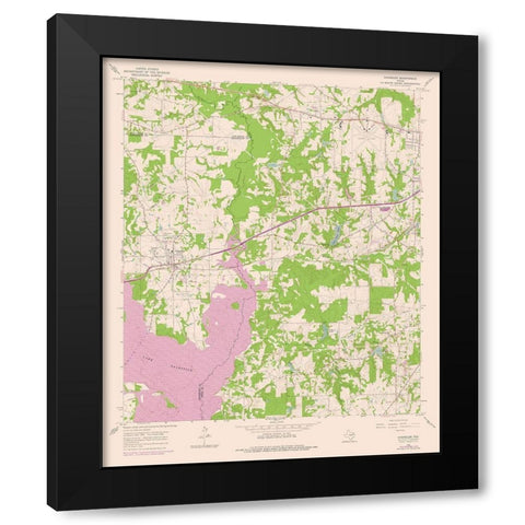 Chandler Texas Quad - USGS 1966 Black Modern Wood Framed Art Print with Double Matting by USGS