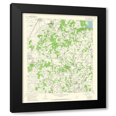Colleyville Texas Quad - USGS 1959 Black Modern Wood Framed Art Print with Double Matting by USGS