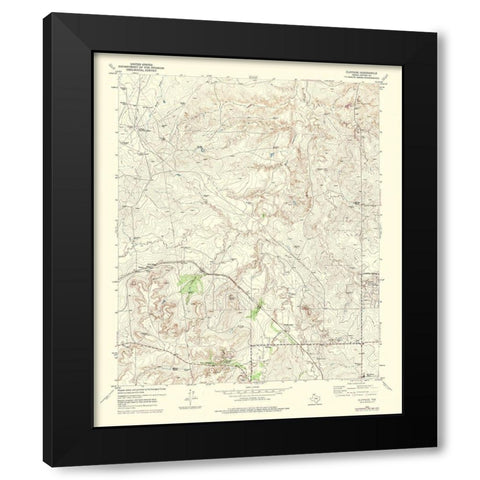 Cliffside Texas Quad - USGS 1973 Black Modern Wood Framed Art Print with Double Matting by USGS
