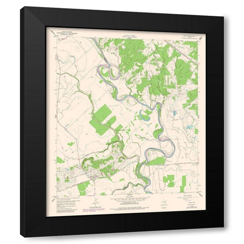 Clay Texas Quad - USGS 1980 Black Modern Wood Framed Art Print with Double Matting by USGS