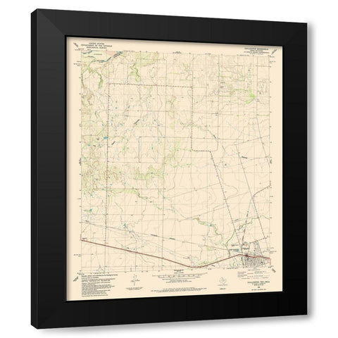 Chillicothe Texas Quad - USGS 1984 Black Modern Wood Framed Art Print with Double Matting by USGS