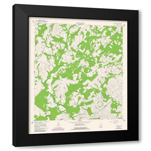Cheapside Texas Quad - USGS 1987 Black Modern Wood Framed Art Print with Double Matting by USGS