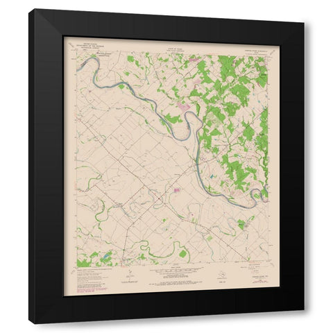 Chances Store Texas Quad - USGS 1980 Black Modern Wood Framed Art Print by USGS